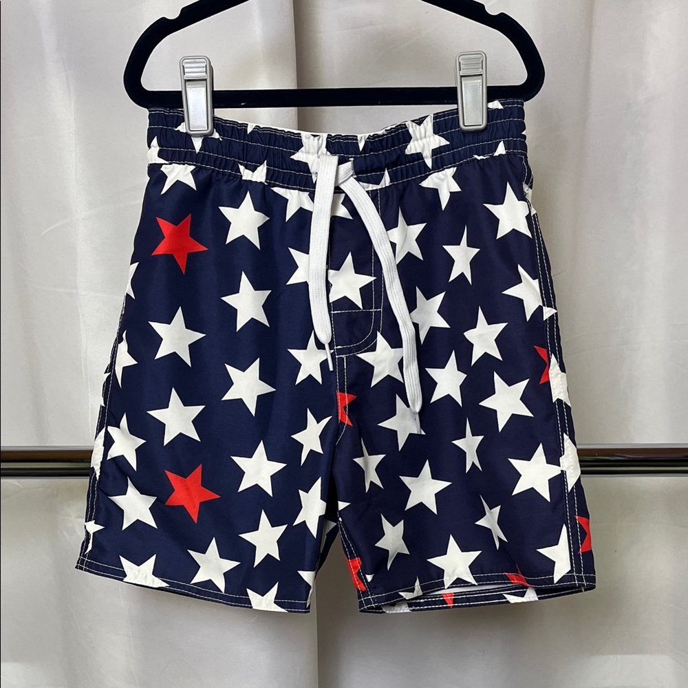 Wes and Willy Boys Stars Swim Trunks with White Drawstring blue size 5